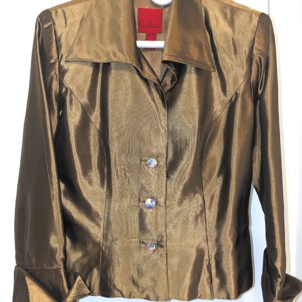 JS Collections formal bronze blazer Size 8